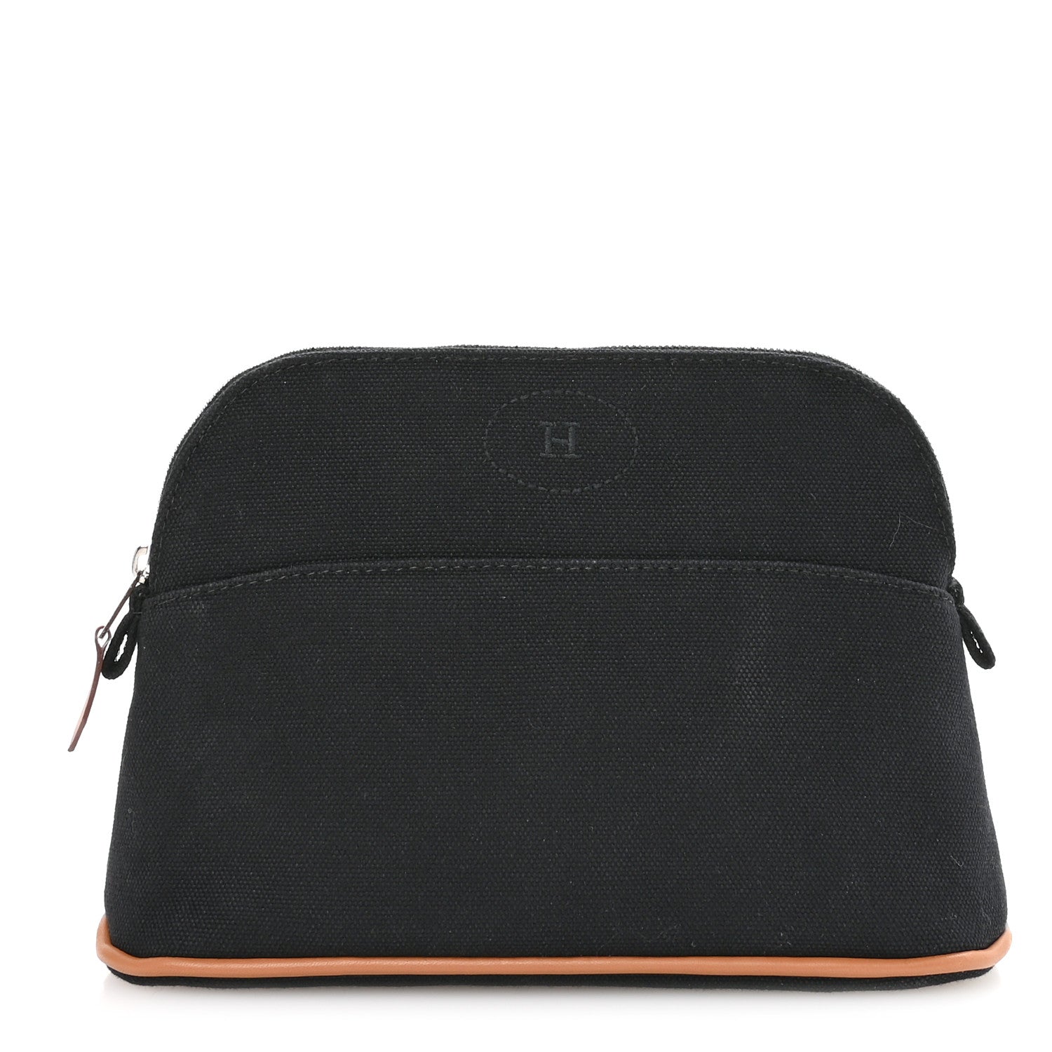 Hermes Cotton Canvas Mini Bolide Travel Cosmetic Pouch Black 1 of 16