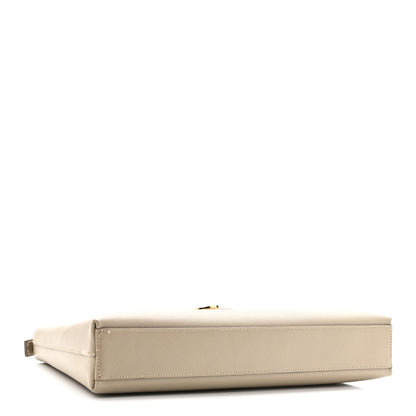 Salvatore Ferragamo Hammered Calfskin Trifolio Shoulder Bag Beige 4 of 10