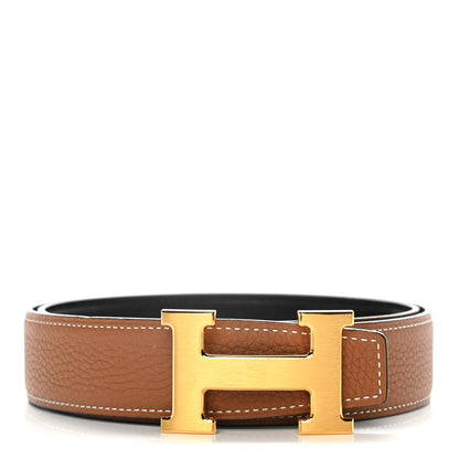 Hermes Swift Togo 32mm H Belt 80 Black Gold 1 of 7
