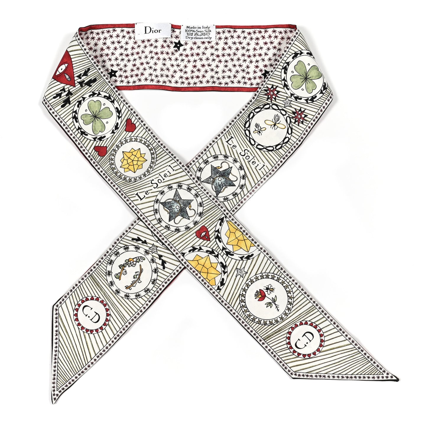 Silk Le Soleil Tarot Mitzah Scarf Off White