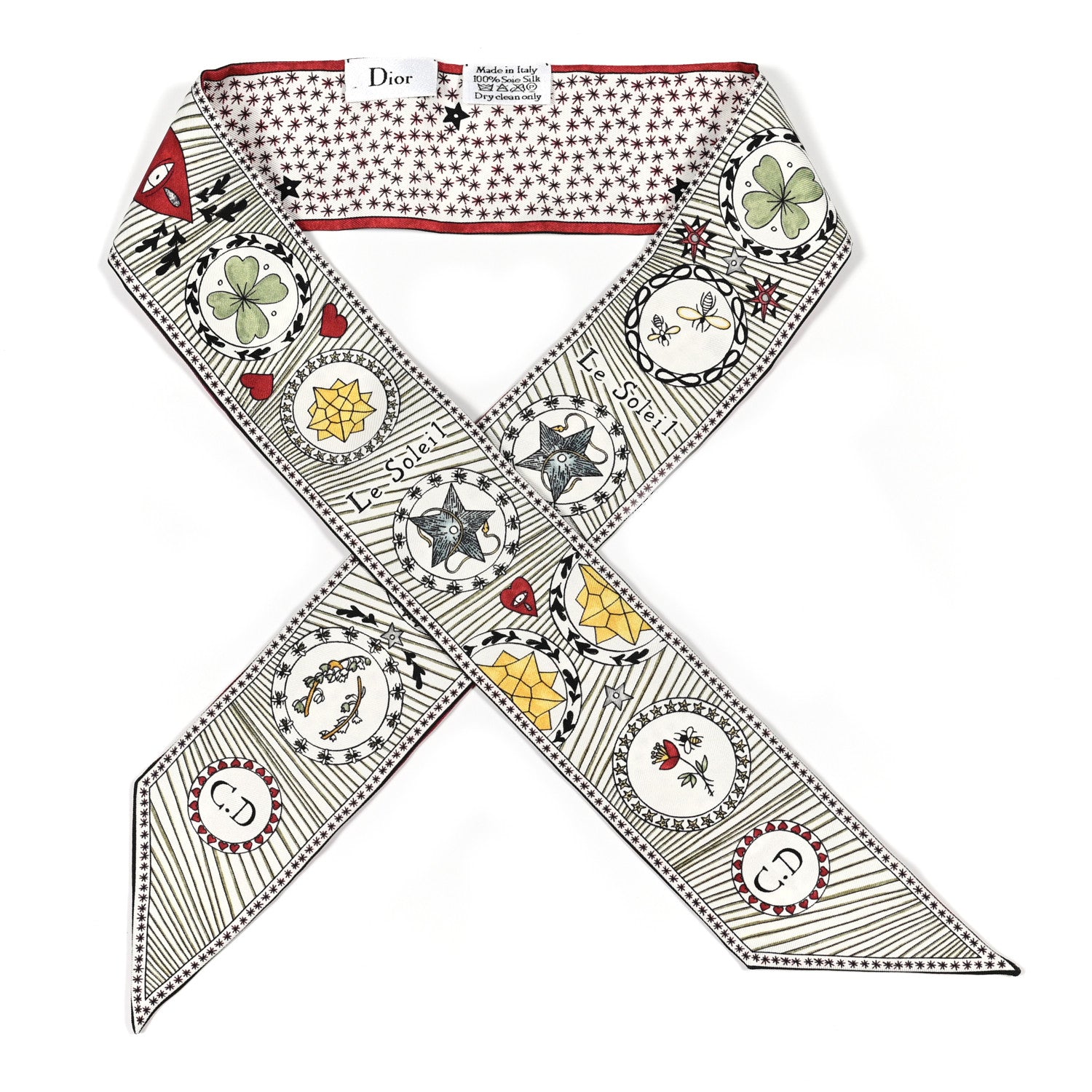 Christian Dior Silk Le Soleil Tarot Mitzah Scarf Off White 1 of 3