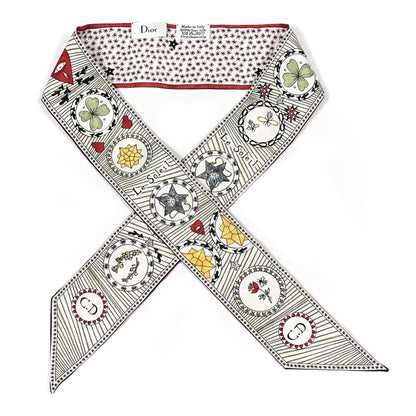 Christian Dior Silk Le Soleil Tarot Mitzah Scarf Off White 1 of 3