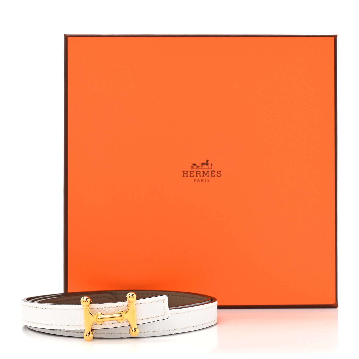 Hermes Epsom Swift 24mm Mors H Belt 70 28 Etoupe White 6 of 6