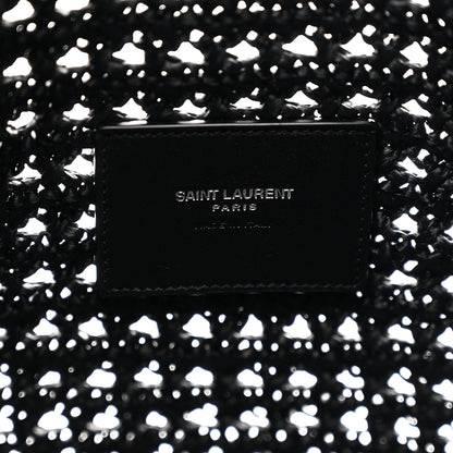 Saint Laurent Raffia Monogram Le 5 A 7 Medium Tote Black 6 of 10