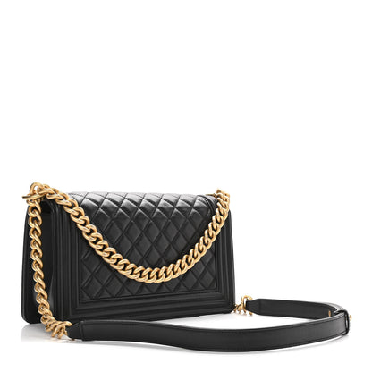 Chanel Lambskin Quilted Medium Boy Flap Black 3 of 10
