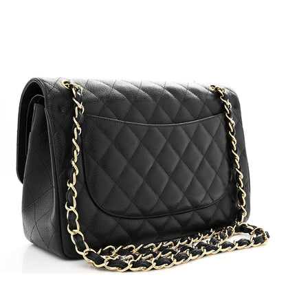Chanel Caviar Quilted Jumbo Double Flap Black 3 of 10