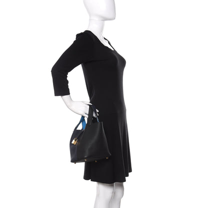 Hermes Taurillon Clemence Casaque Picotin Lock 18 PM Bleu Nuit Black Blue Frida 2 of 10