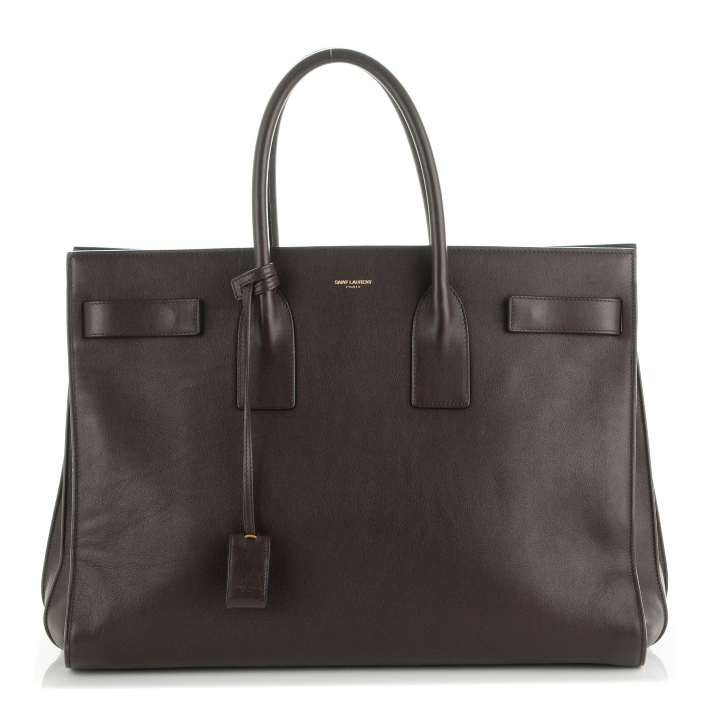 Calfskin Large Sac De Jour Carryall Dark Brown