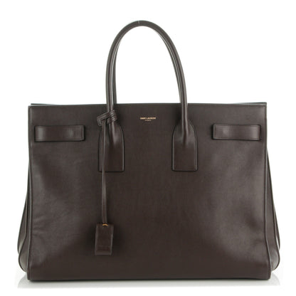 Saint Laurent Calfskin Large Sac De Jour Carryall Dark Brown 1 of 7