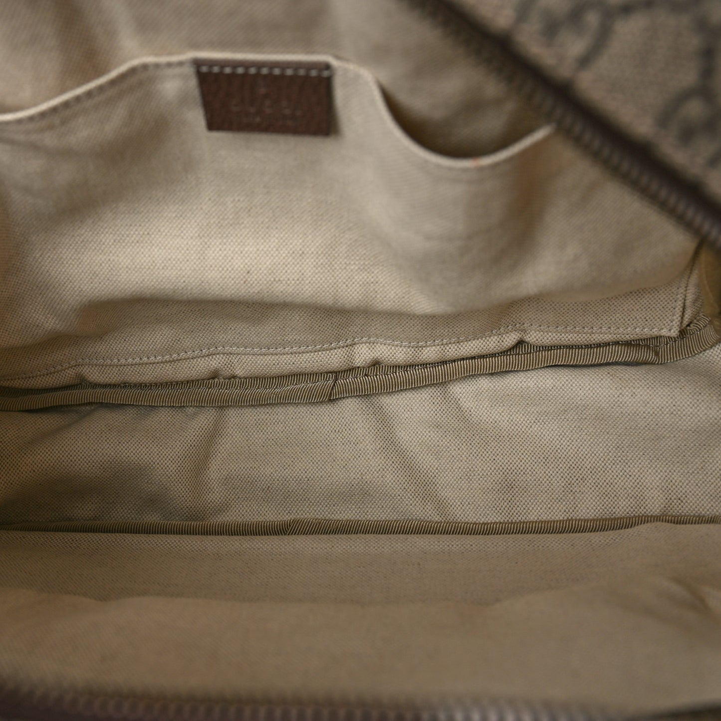 Soft GG Supreme Monogram Textured Dollar Calfskin Web Ophidia Pouch Pocket Belt Bag Beige Ebony New Acero Black