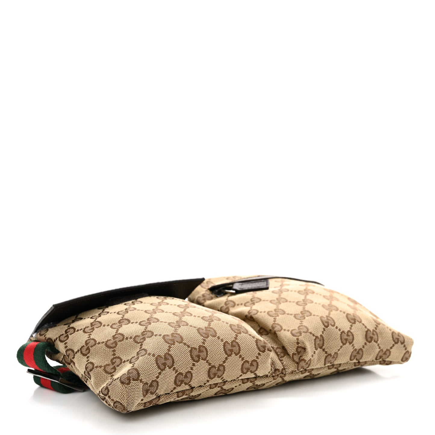 GG Monogram Double Pocket Belt Bag Dark Brown
