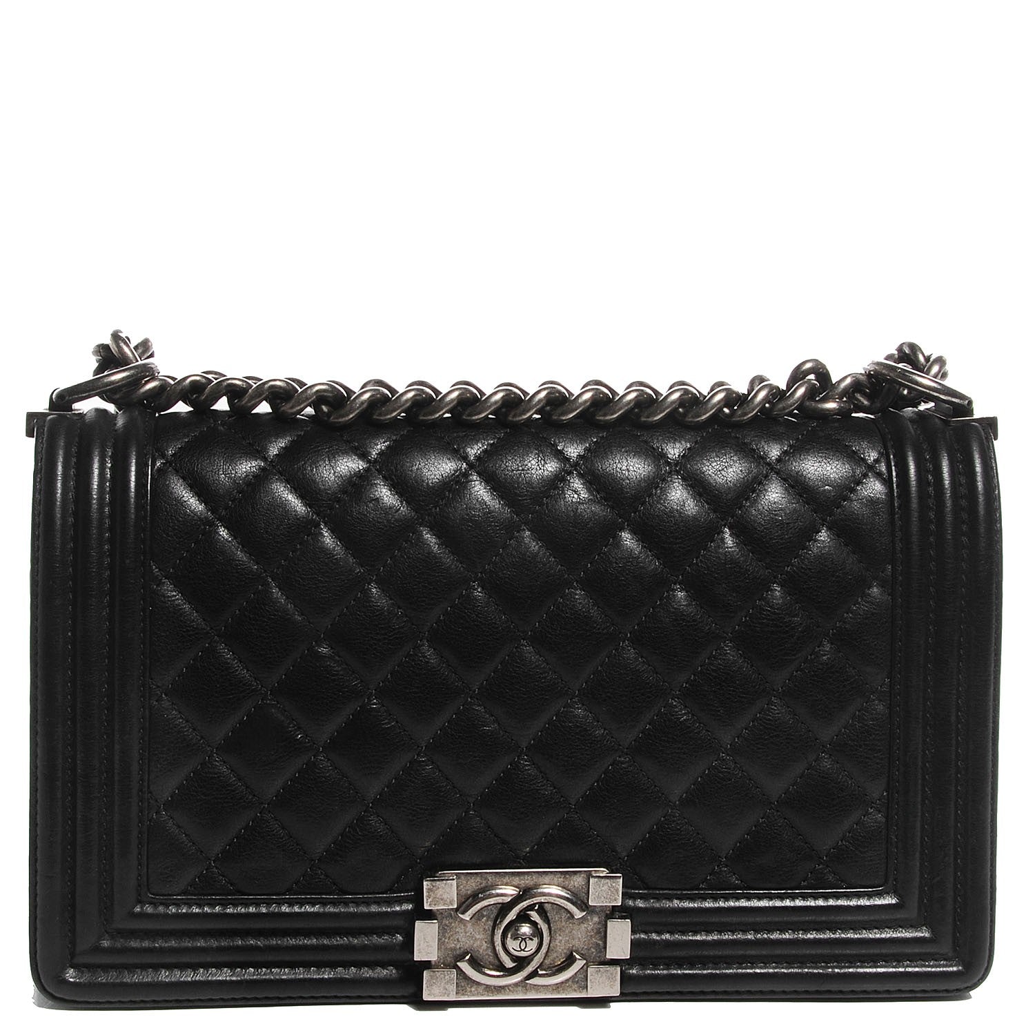 Chanel Calfskin Quilted Medium Boy Flap Black 1 of 8