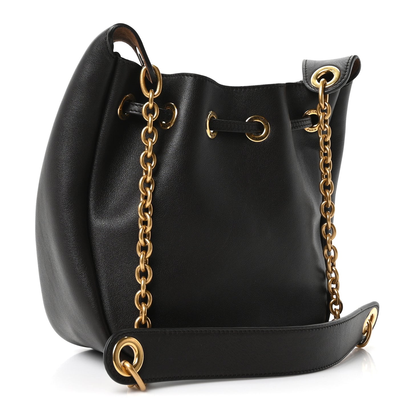 Calfskin Cassandre Supple Bucket Bag  Fondente Dark Cigar