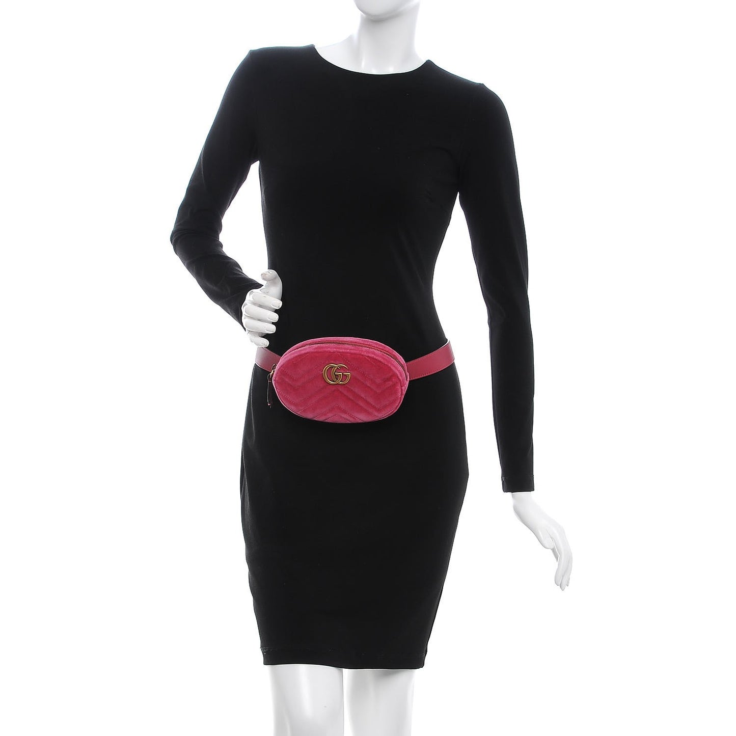 Velvet Matelasse GG Marmont Belt Bag 75 30 Light Raspberry Rose