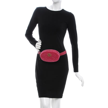 Gucci Velvet Matelasse GG Marmont Belt Bag 75 30 Light Raspberry Rose 2 of 12