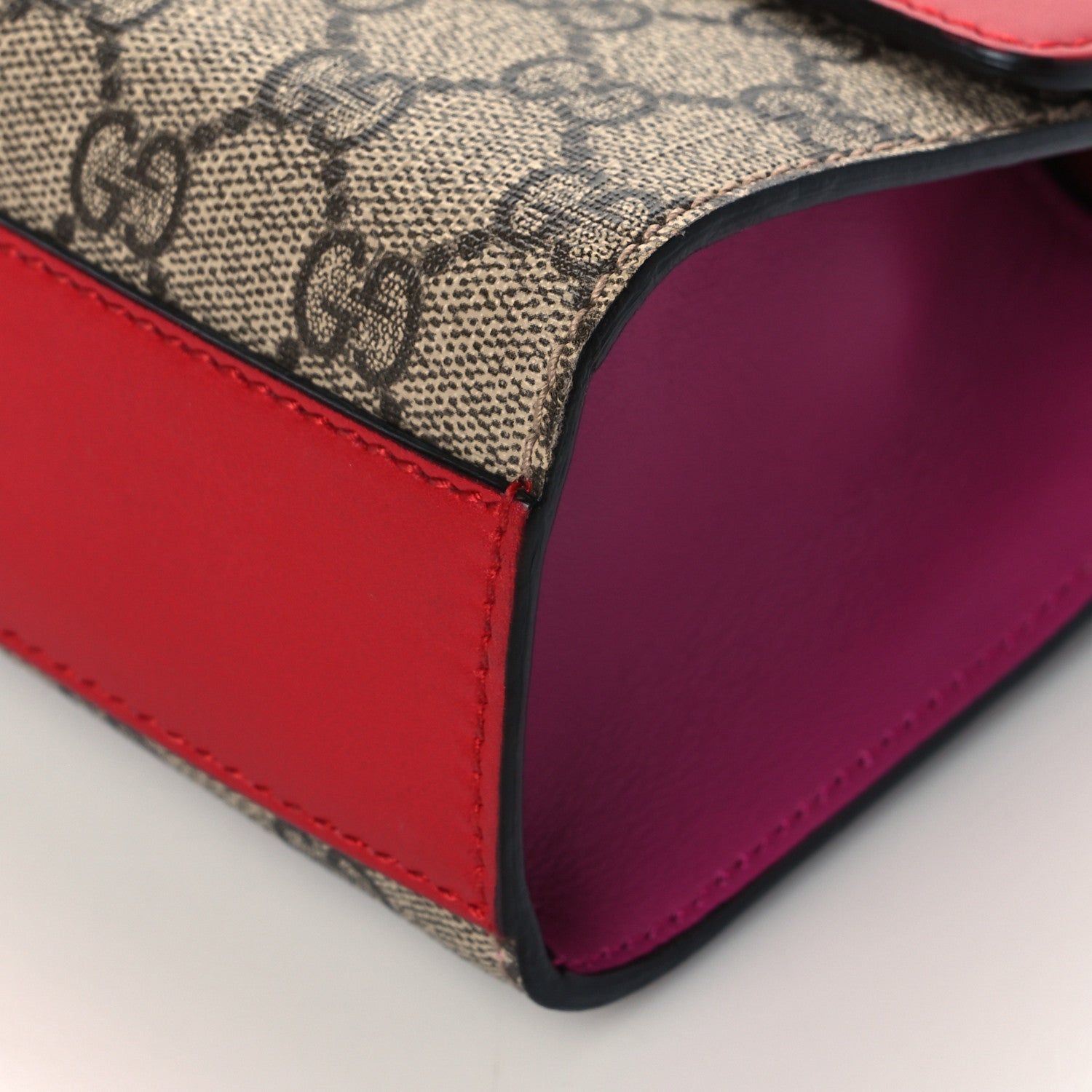 Gucci GG Supreme Monogram Calfskin Small Padlock Shoulder Bag Beige Hibiscus Red New Rosette 11 of 11