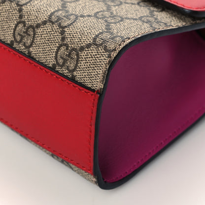 Gucci GG Supreme Monogram Calfskin Small Padlock Shoulder Bag Beige Hibiscus Red New Rosette 11 of 11
