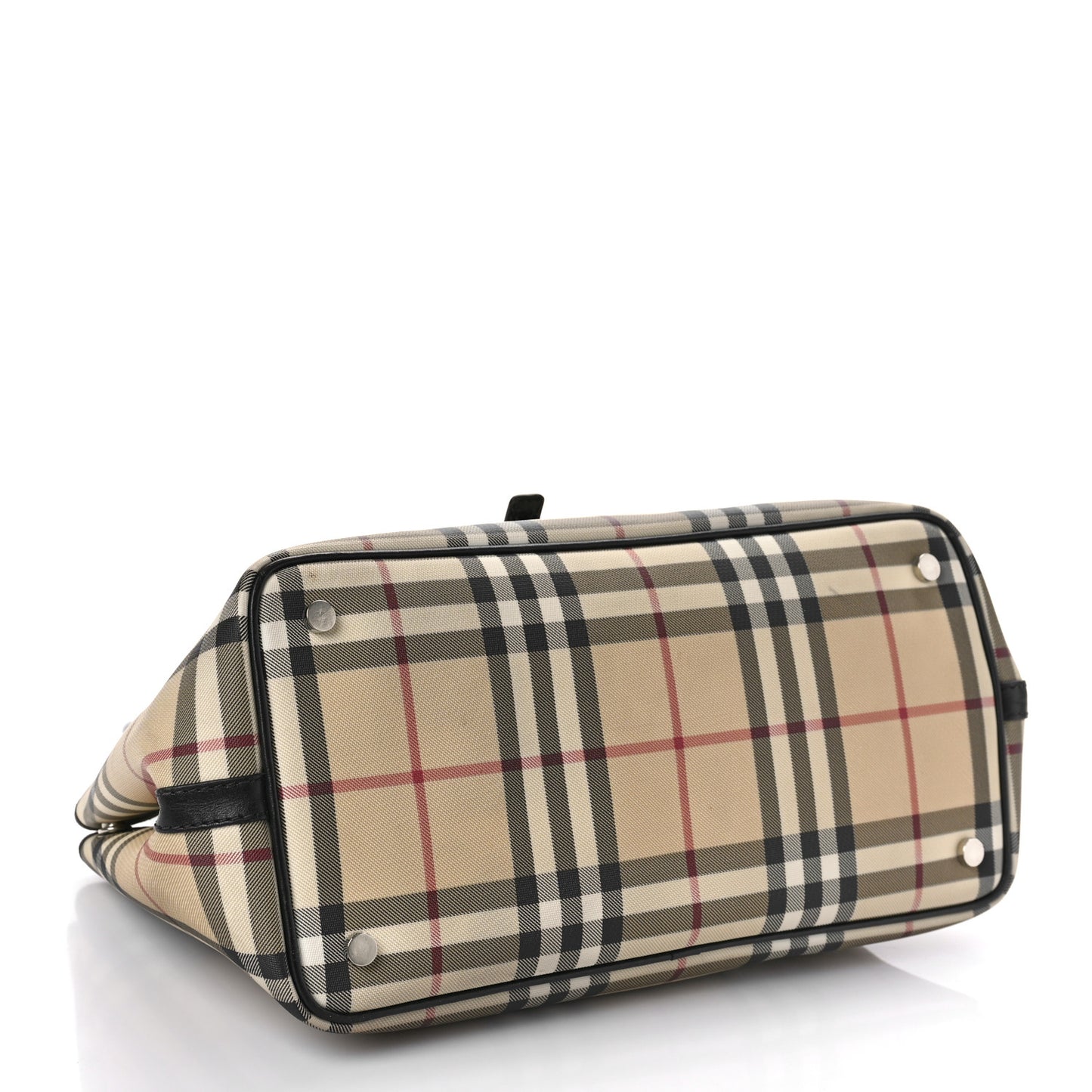 House Check Buckle Tote Black