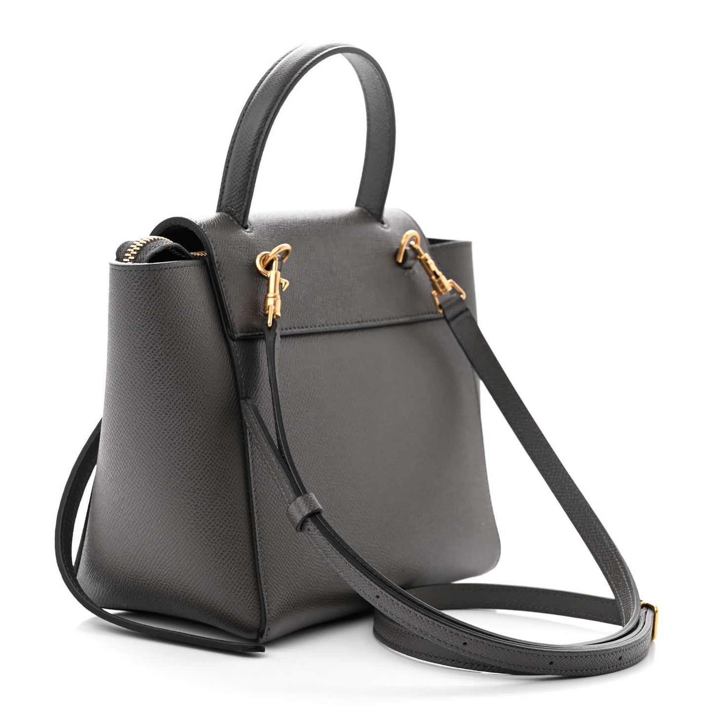 Grained Calfskin Nano Belt Bag Grey