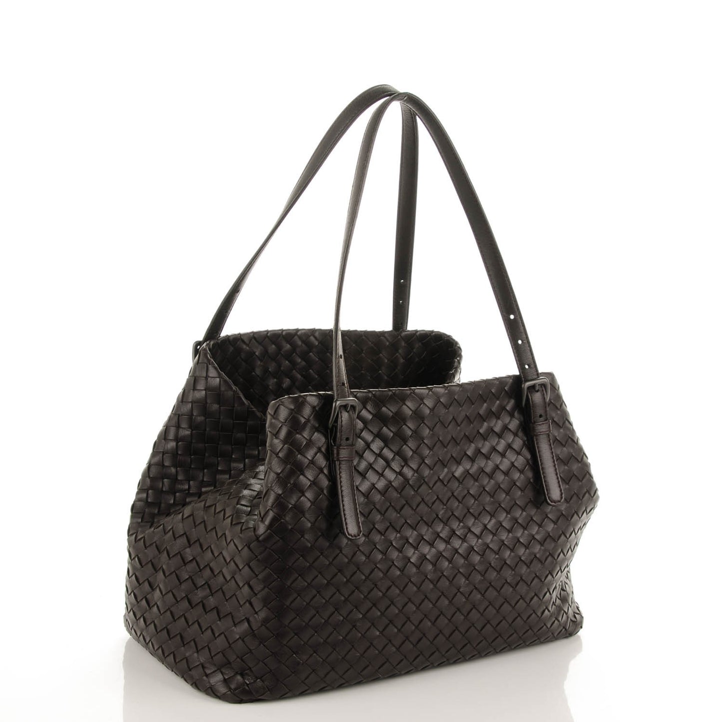 BOTTEGA VENETA Nappa Intrecciato Medium Seamless Tote Ebano