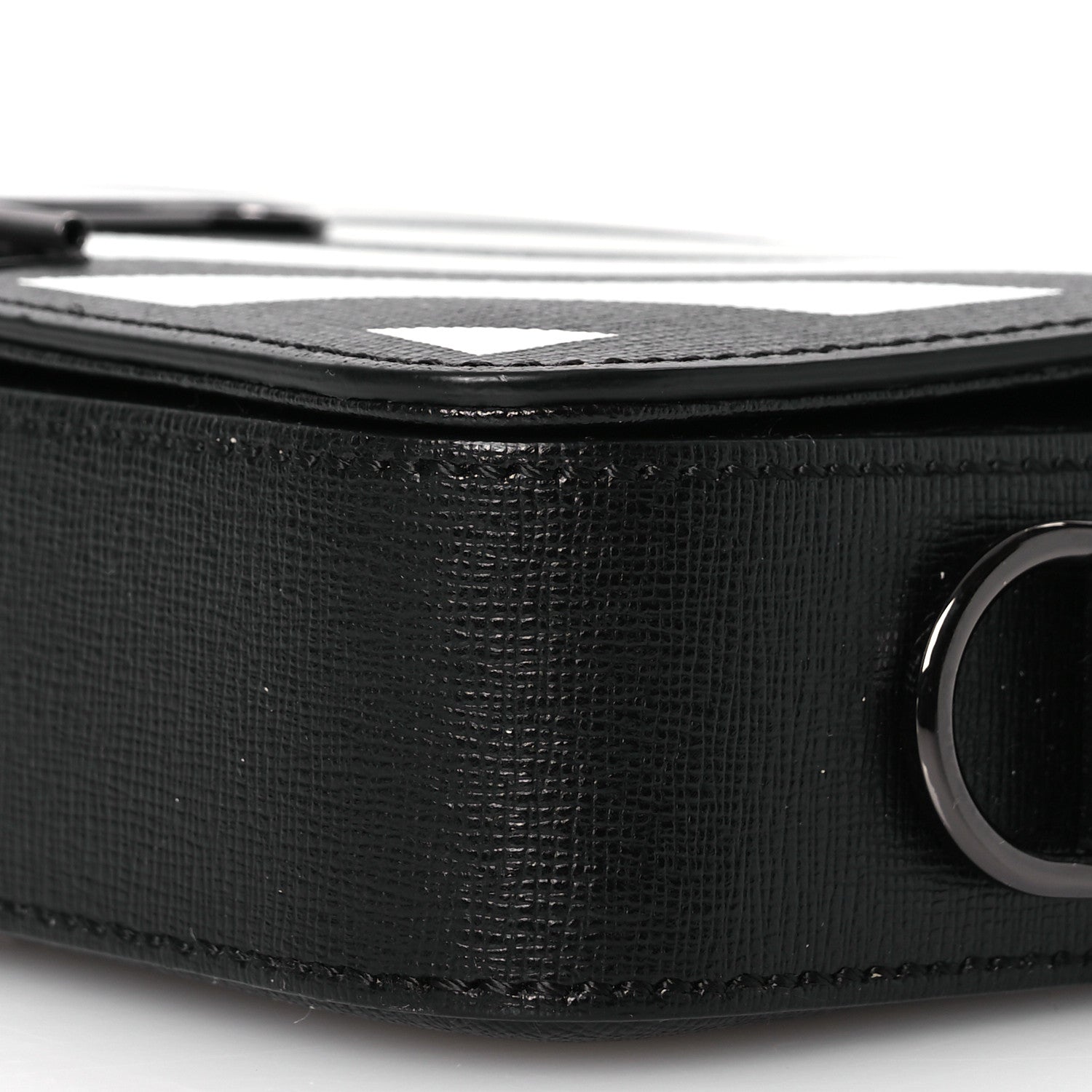 Off-White Saffiano Striped Mini Diag Binder Clip Bag Black White Yellow 11 of 13