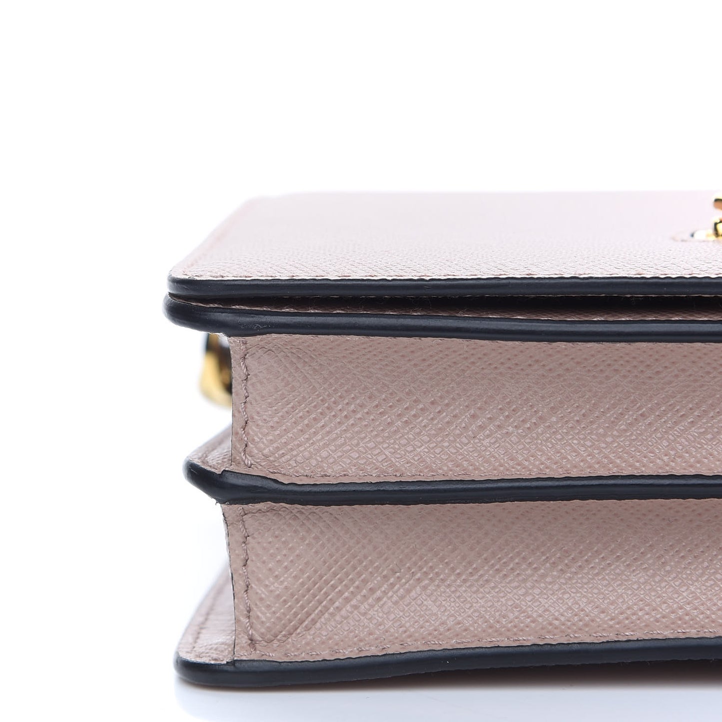 Saffiano Bandoliera Flip Lock Chain Crossbody Bag Cipria