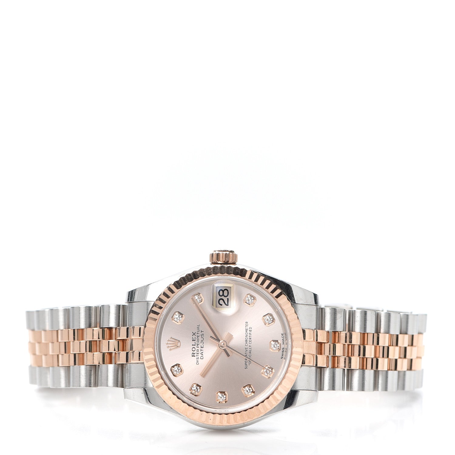 Rolex Stainless Steel 18K Everose Gold Diamond 31mm Oyster Perpetual Datejust Watch Pink 178271 2 of 6