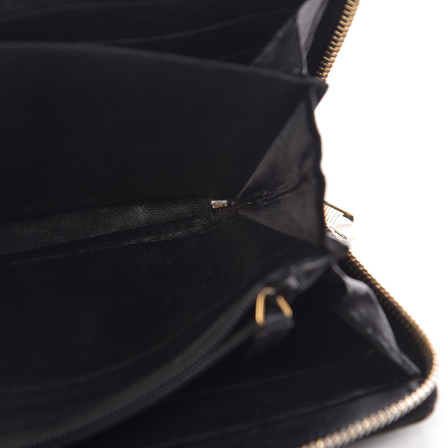 Patent Y Mail Zip Around Wallet Black
