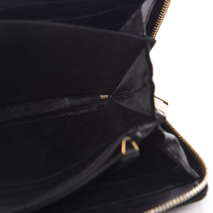 Saint Laurent Patent Y Mail Zip Around Wallet Black 7 of 11