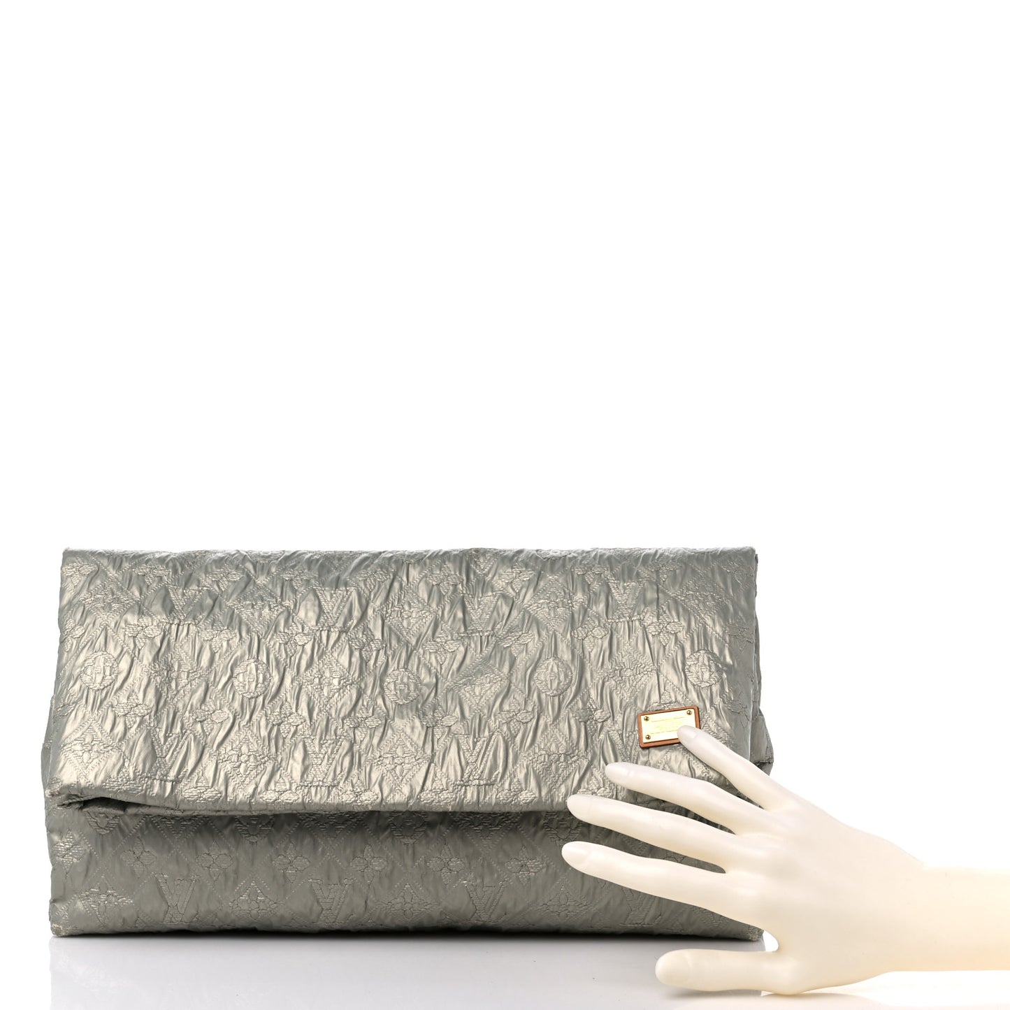 Jacquard Quilted Monogram Limelight Clutch GM Perle