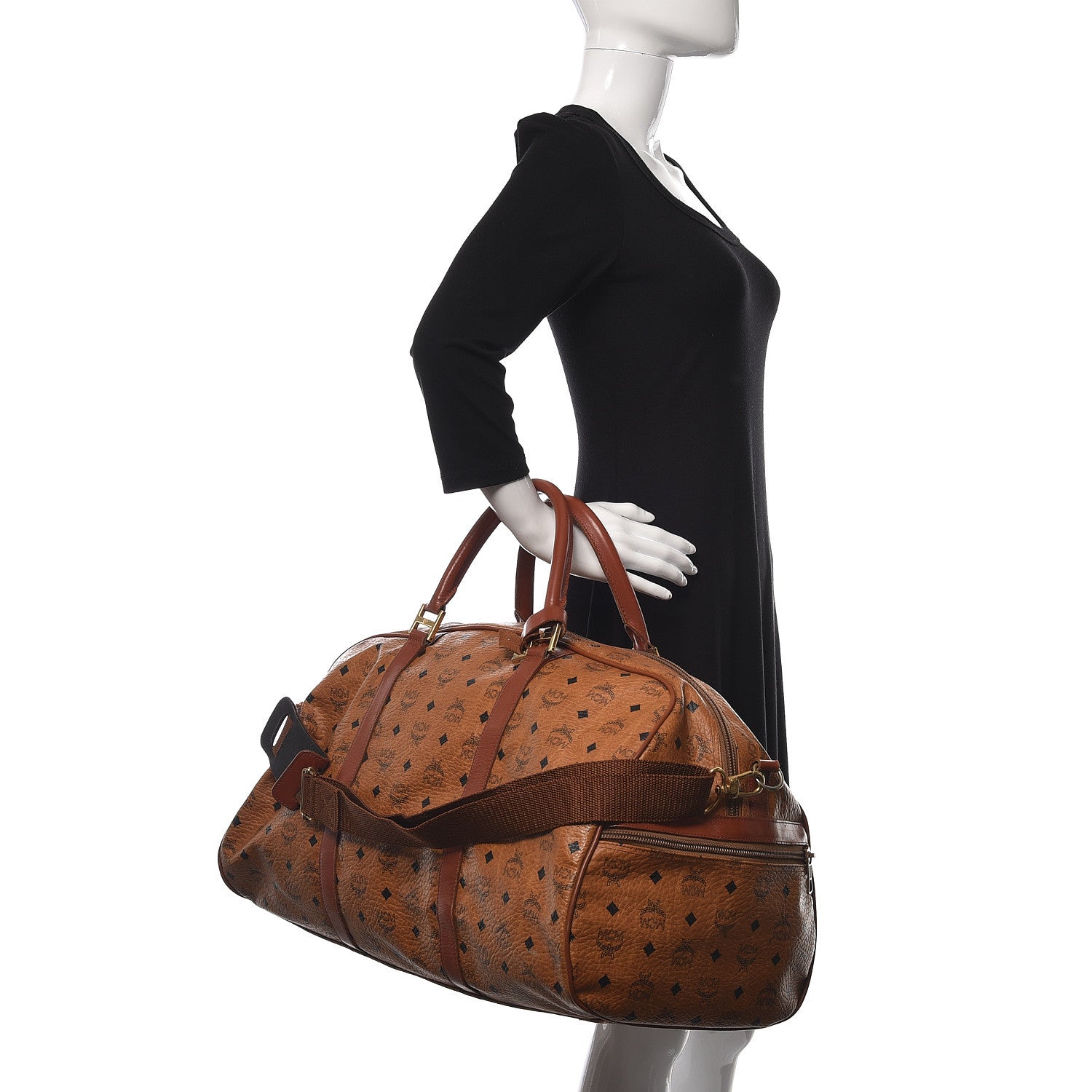 MCM Visetos Traveler Bag Cognac 2 of 17