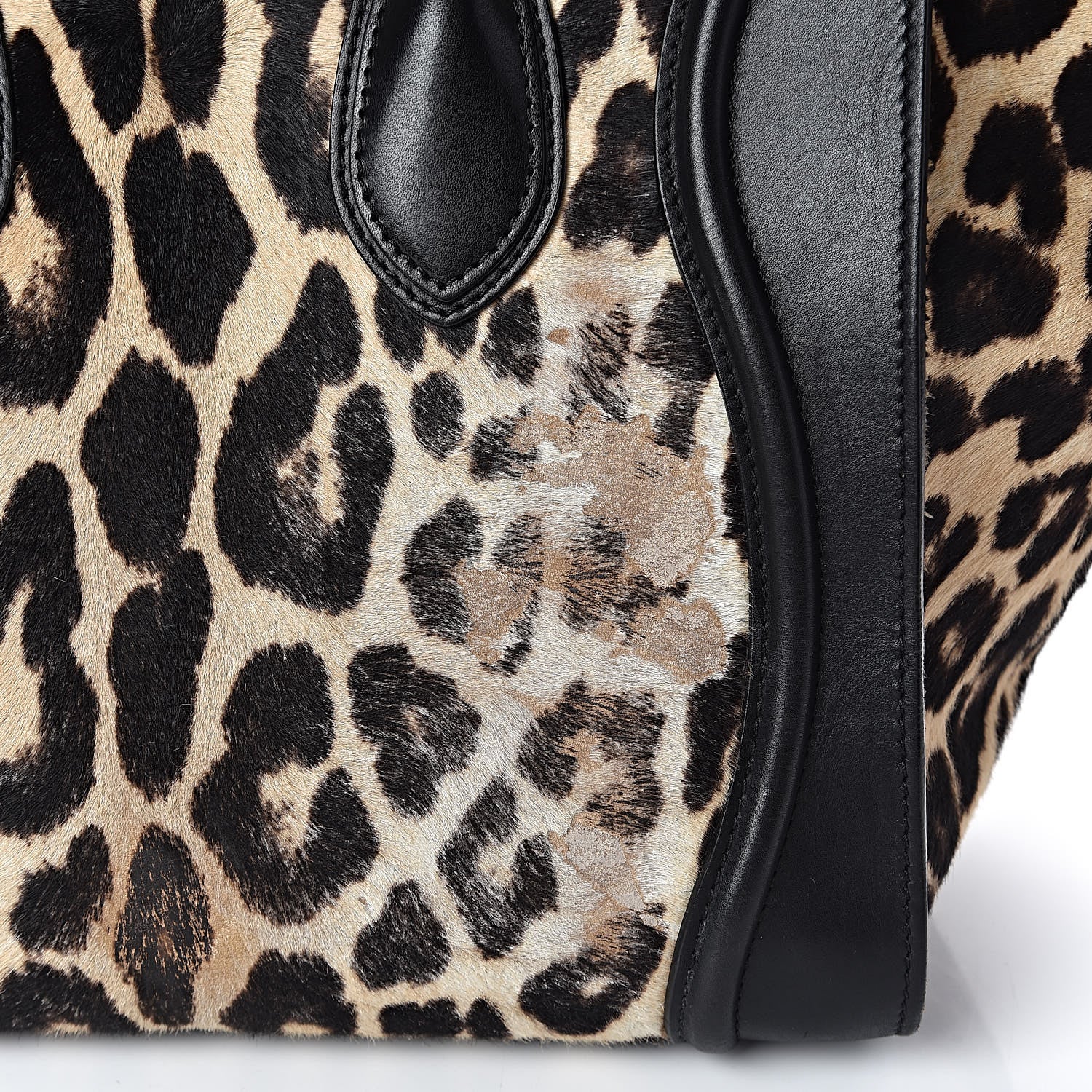 Celine Leopard Pony Hair Mini Luggage Brown 7 of 10