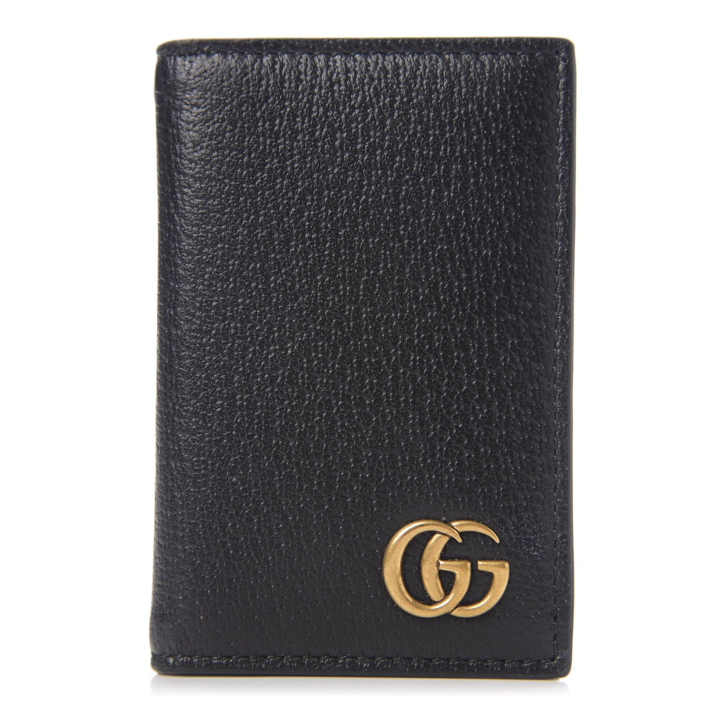 Calfskin Boar Effect GG Marmont Card Case Black