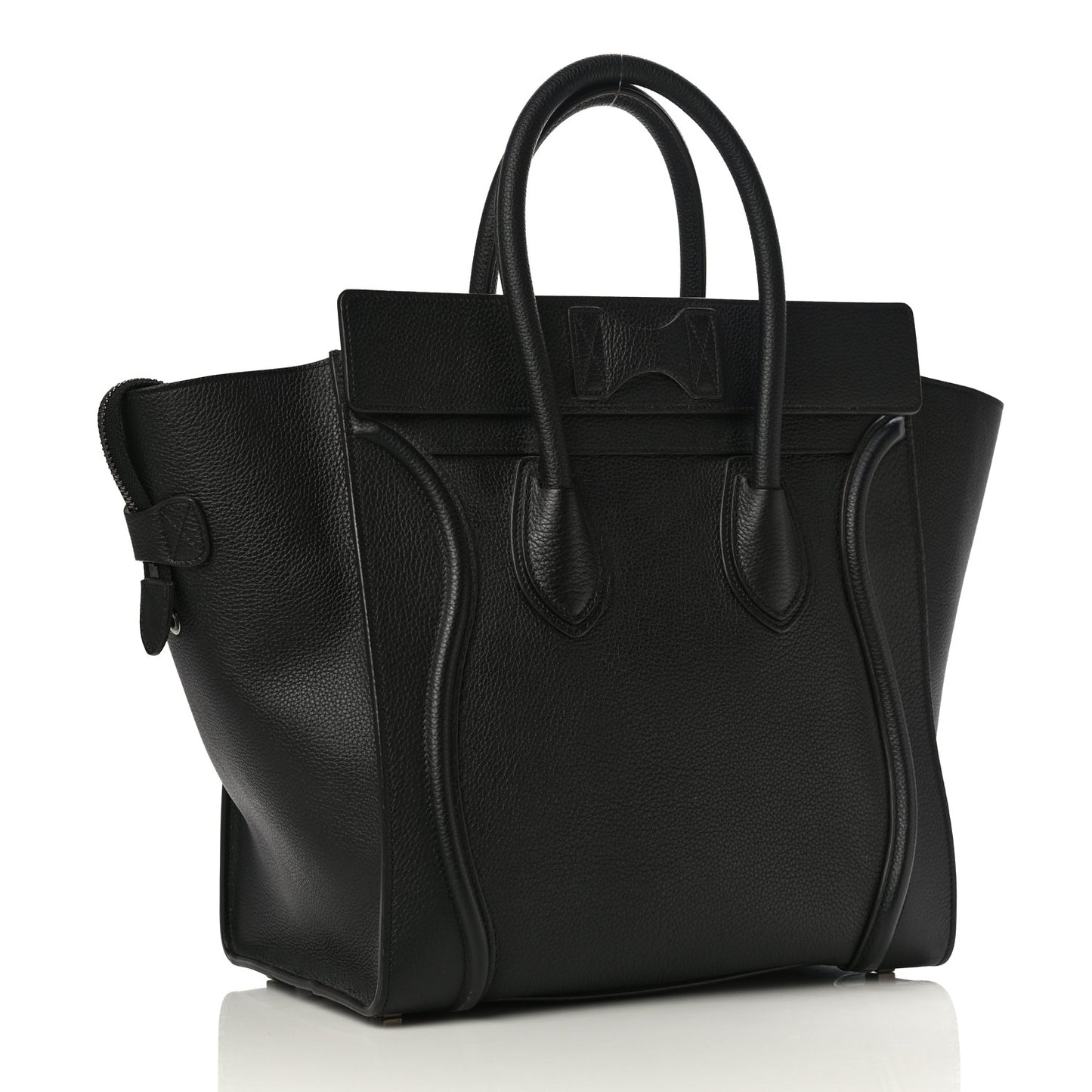 Drummed Calfskin Mini Luggage Black