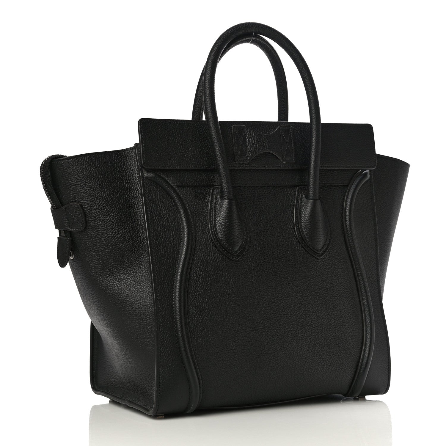 Celine Drummed Calfskin Mini Luggage Black 3 of 9