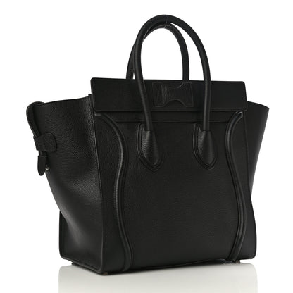 Celine Drummed Calfskin Mini Luggage Black 3 of 9
