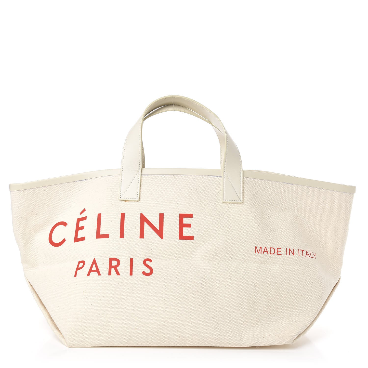 Celine Textile Small Made In Tote Natural Red 1 of 12