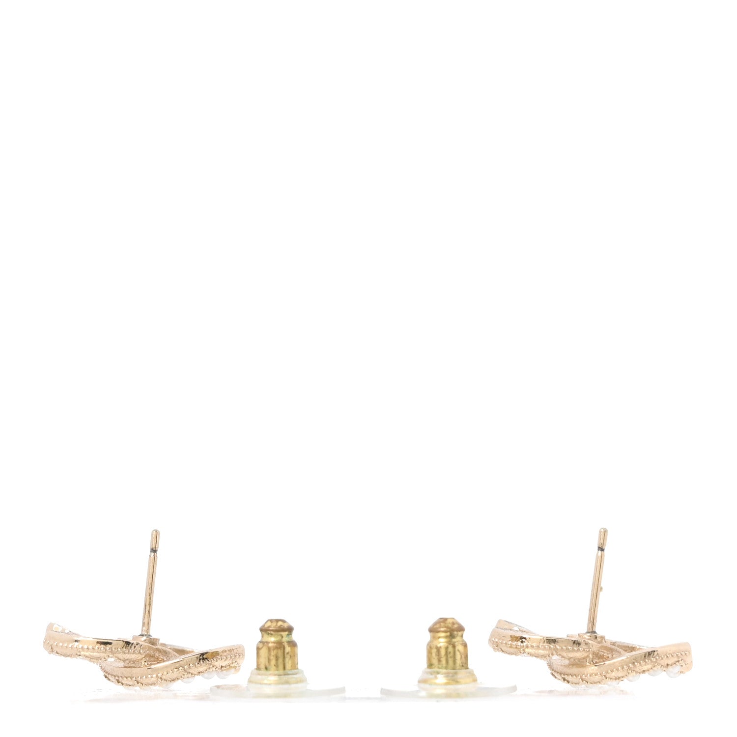Chanel Pearl Crystal CC Earrings Gold 3 of 5