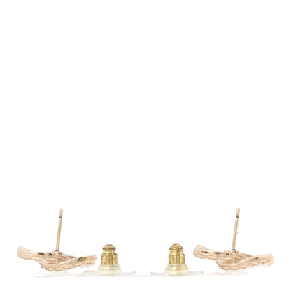 Chanel Pearl Crystal CC Earrings Gold 3 of 5