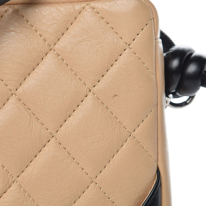Chanel Calfskin Quilted Small Cambon Messenger Beige Black 10 of 10