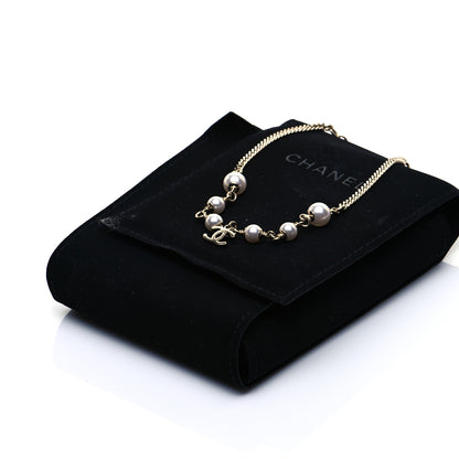 Chanel Pearl CC Chain Anklet Gold Pearly White 5 of 5