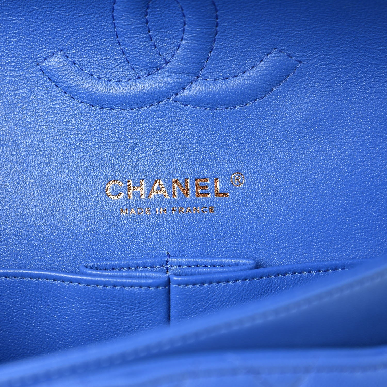 Chanel Lambskin Quilted Medium Double Flap Blue 6 of 7