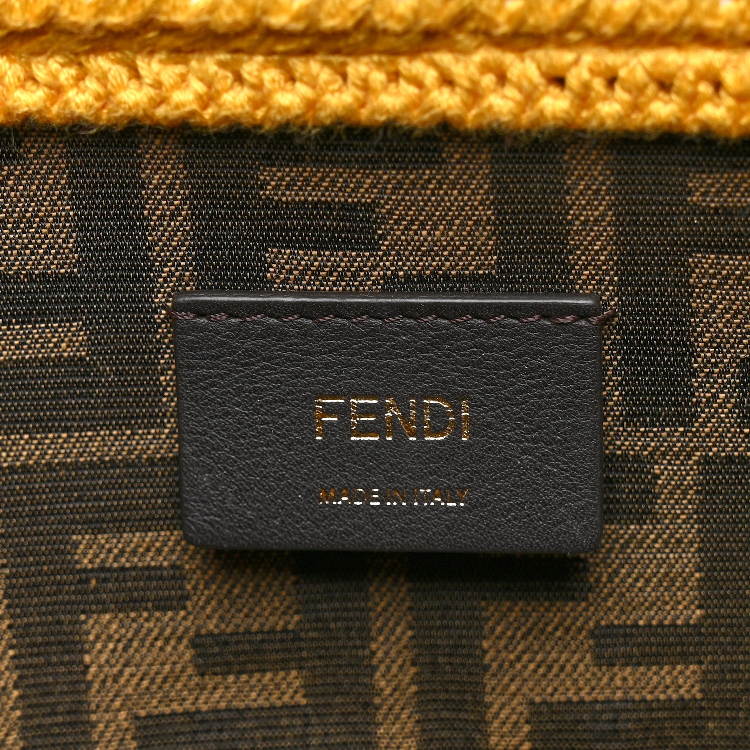Fendi Crochet Vitello King Logo Plexiglass Medium Fendi Sunshine Shopper Tote Mimosa Panna 6 of 9
