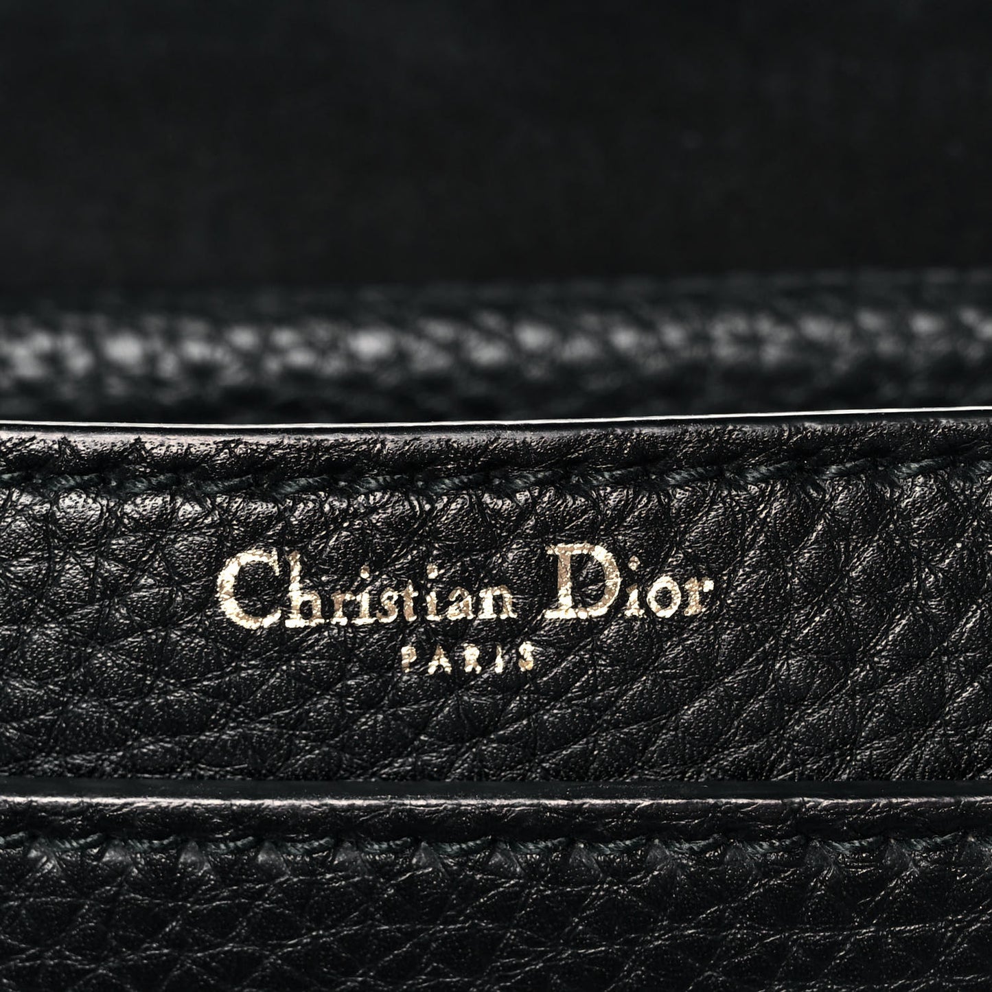 Grained Calfskin Dio(r)evolution Top Handle Flap Bag Black