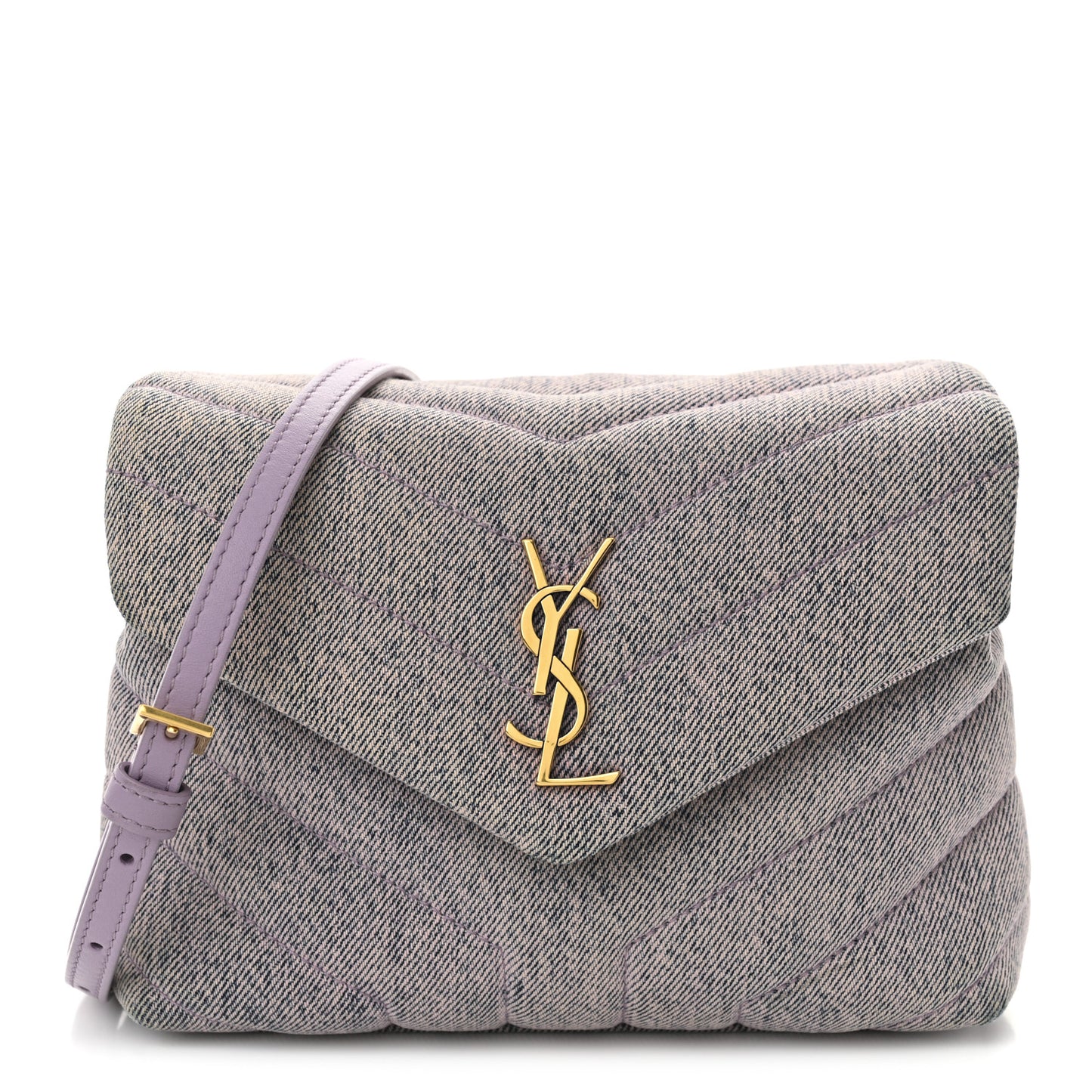 Denim Y Quilted Monogram Toy Loulou Crossbody Bag Bleached Lilac