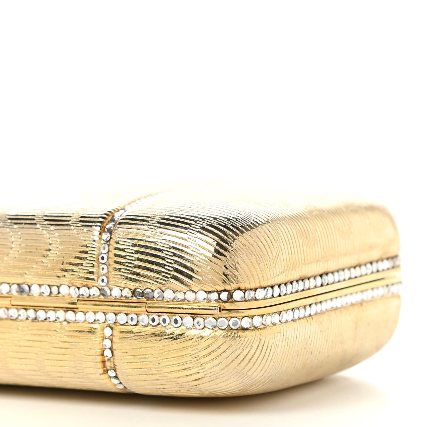 Crystal Minaudiere Clutch Gold
