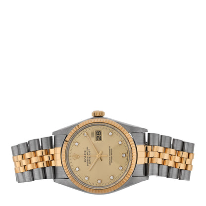 Rolex Stainless Steel 18K Yellow Gold Diamond 36mm Oyster Perpetual Datejust Watch Champagne 16233 2 of 4