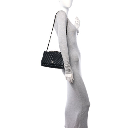 Chanel Lambskin Chevron Quilted Single Flap Black 2 of 12