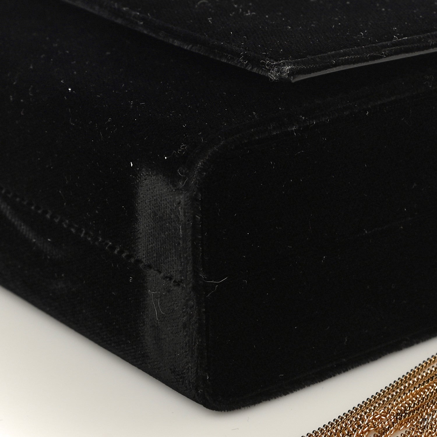 Saint Laurent Velvet Monogram Small Kate Slide Chain Crossbody Box Bag Black 8 of 12