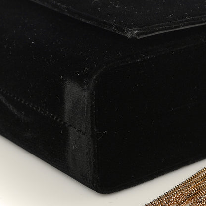 Saint Laurent Velvet Monogram Small Kate Slide Chain Crossbody Box Bag Black 8 of 12